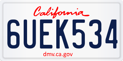 CA license plate 6UEK534