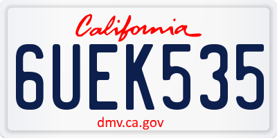 CA license plate 6UEK535
