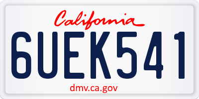 CA license plate 6UEK541