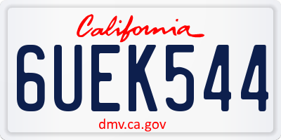 CA license plate 6UEK544