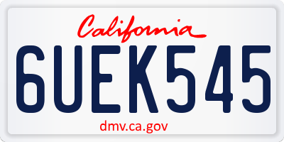 CA license plate 6UEK545