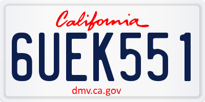 CA license plate 6UEK551