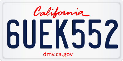 CA license plate 6UEK552