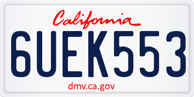 CA license plate 6UEK553