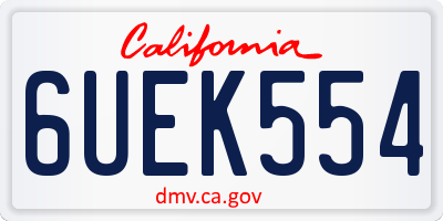 CA license plate 6UEK554