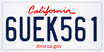CA license plate 6UEK561
