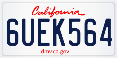 CA license plate 6UEK564