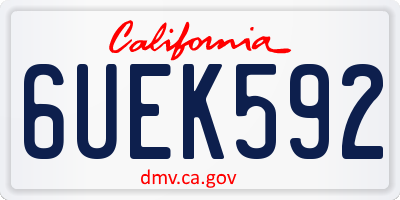 CA license plate 6UEK592