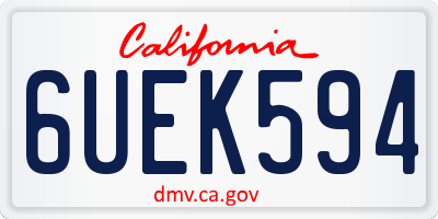 CA license plate 6UEK594