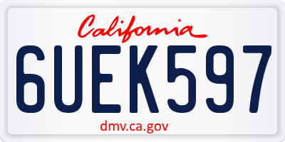 CA license plate 6UEK597