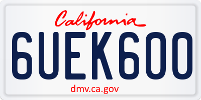 CA license plate 6UEK600