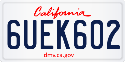 CA license plate 6UEK602