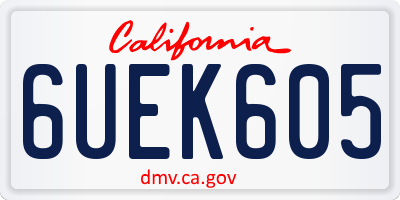 CA license plate 6UEK605