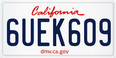 CA license plate 6UEK609