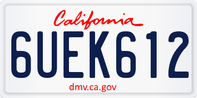 CA license plate 6UEK612