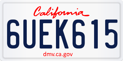 CA license plate 6UEK615