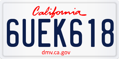 CA license plate 6UEK618