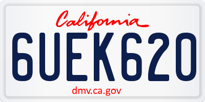 CA license plate 6UEK620