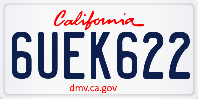 CA license plate 6UEK622