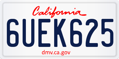 CA license plate 6UEK625