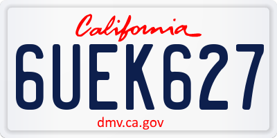 CA license plate 6UEK627