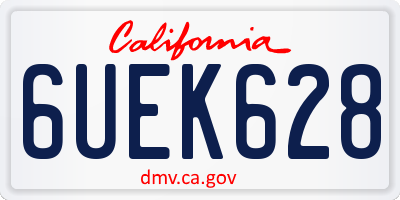 CA license plate 6UEK628