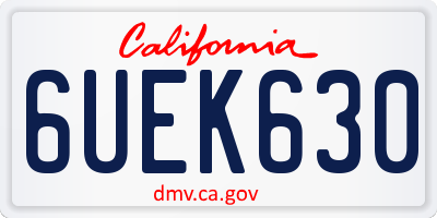 CA license plate 6UEK630