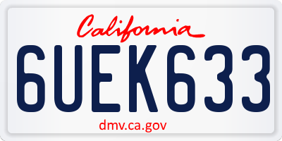 CA license plate 6UEK633