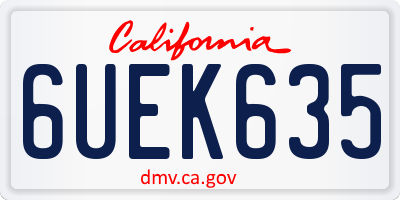 CA license plate 6UEK635