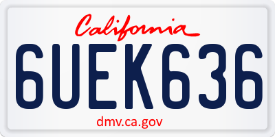 CA license plate 6UEK636