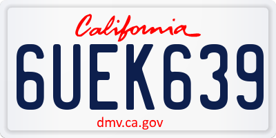 CA license plate 6UEK639