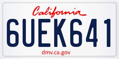 CA license plate 6UEK641