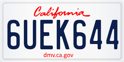 CA license plate 6UEK644