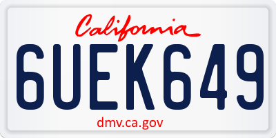 CA license plate 6UEK649