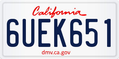 CA license plate 6UEK651