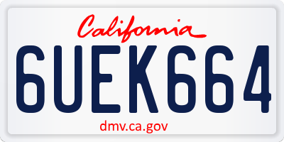 CA license plate 6UEK664