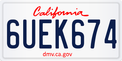 CA license plate 6UEK674