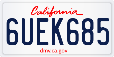 CA license plate 6UEK685