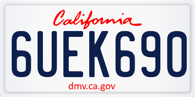 CA license plate 6UEK690