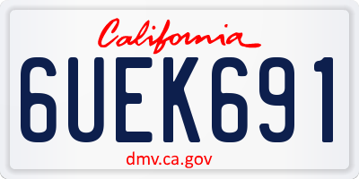 CA license plate 6UEK691