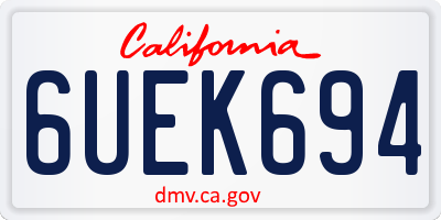 CA license plate 6UEK694