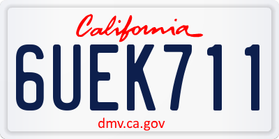 CA license plate 6UEK711
