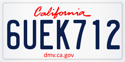 CA license plate 6UEK712