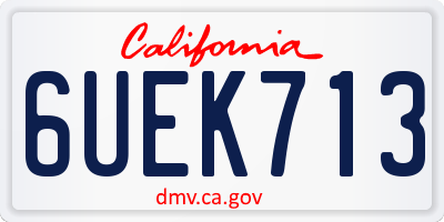 CA license plate 6UEK713