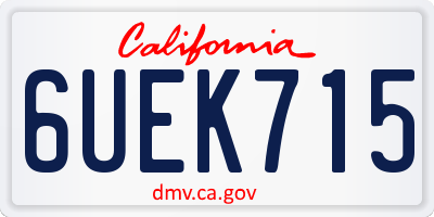 CA license plate 6UEK715