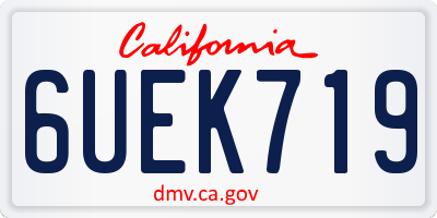 CA license plate 6UEK719