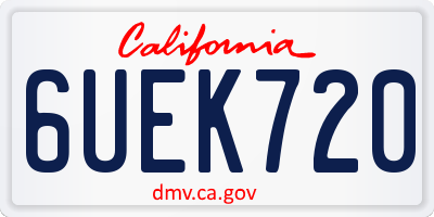 CA license plate 6UEK720