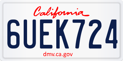 CA license plate 6UEK724