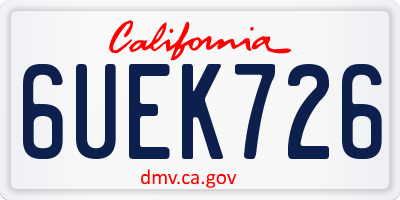 CA license plate 6UEK726