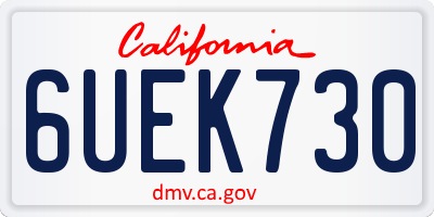 CA license plate 6UEK730